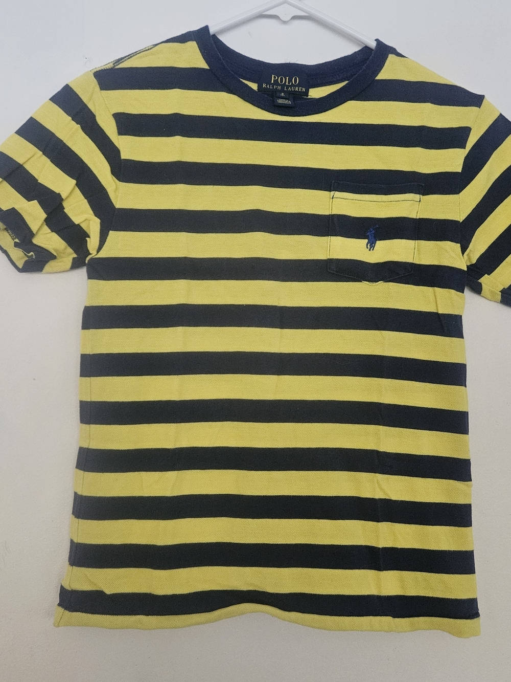 Polo by Ralph Lauren Navy & Yellow Striped Tee